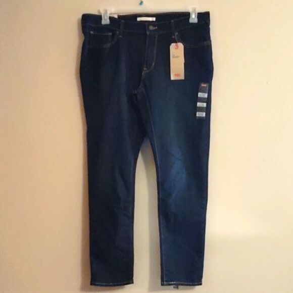 New Levi's 711 Women's W33 L28 size 16 short skinny mid-rise‎ dark wash jeans - Picture 1 of 5